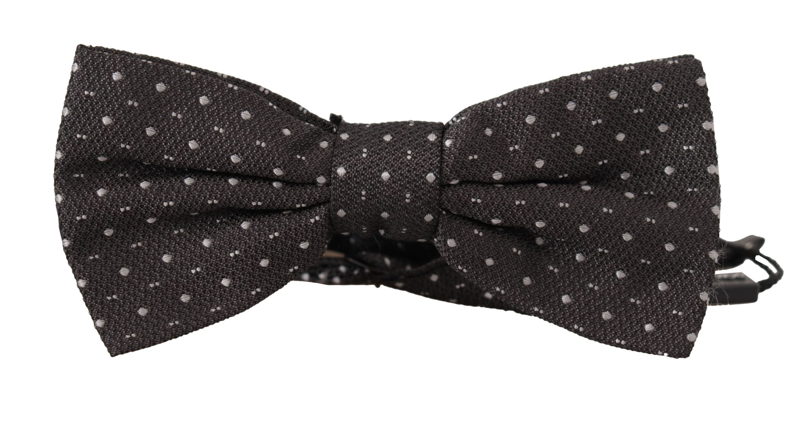 Dolce &amp; Gabbana grey dotted papillon tie made of 100% silk