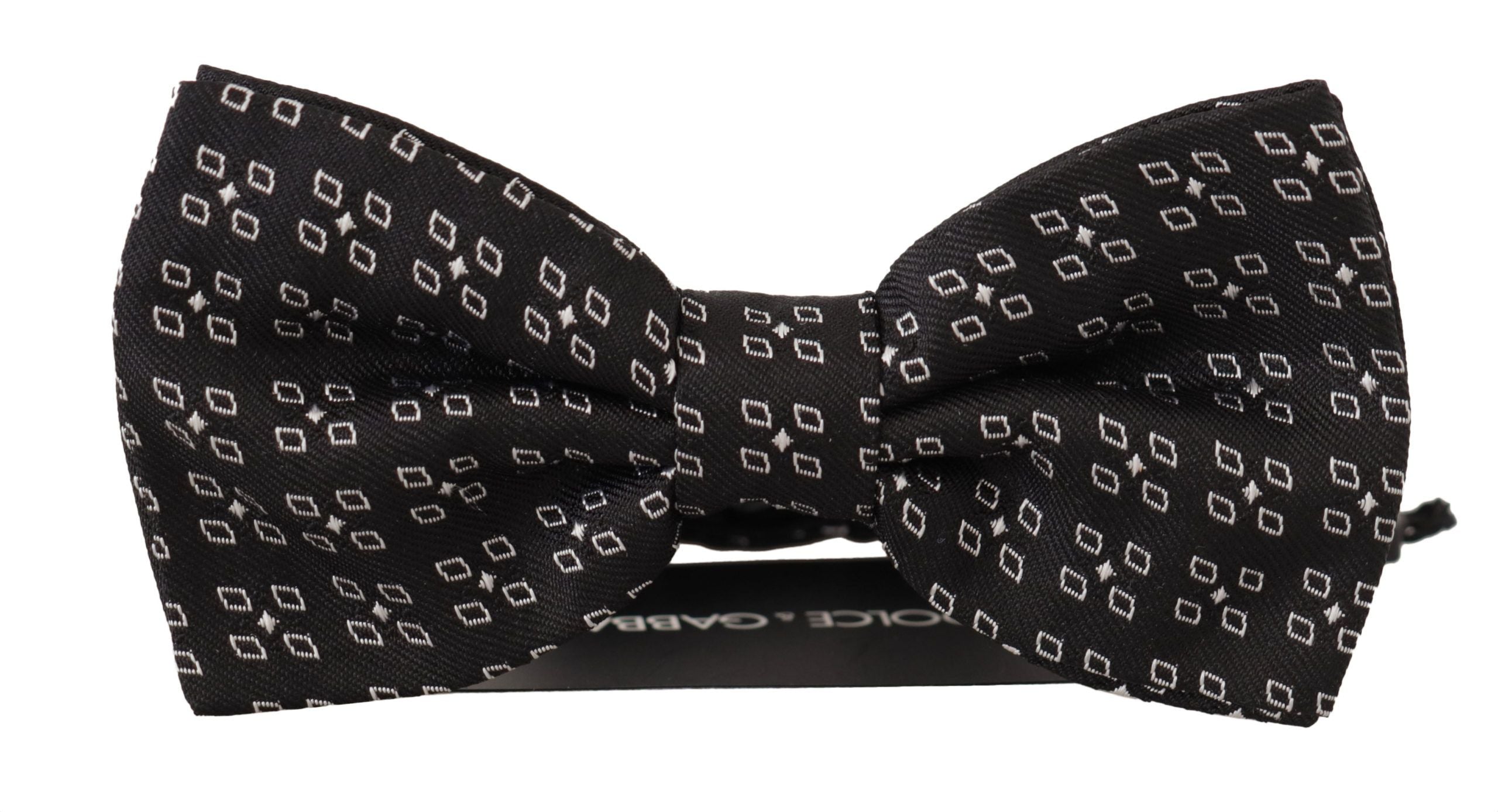 Dolce &amp; Gabbana Black and White Polka Dot 100% Silk Neck Papillon Tie