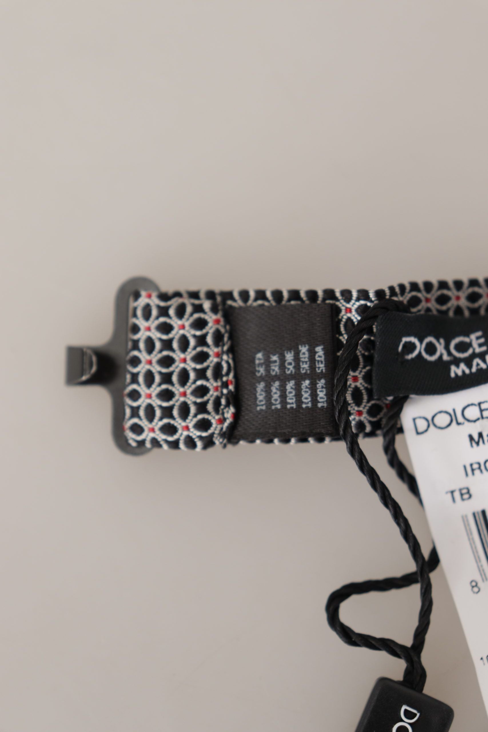 Dolce & Gabbana Schwarz Weiß Blumenmuster Seidenhalskrawatte Papillon
