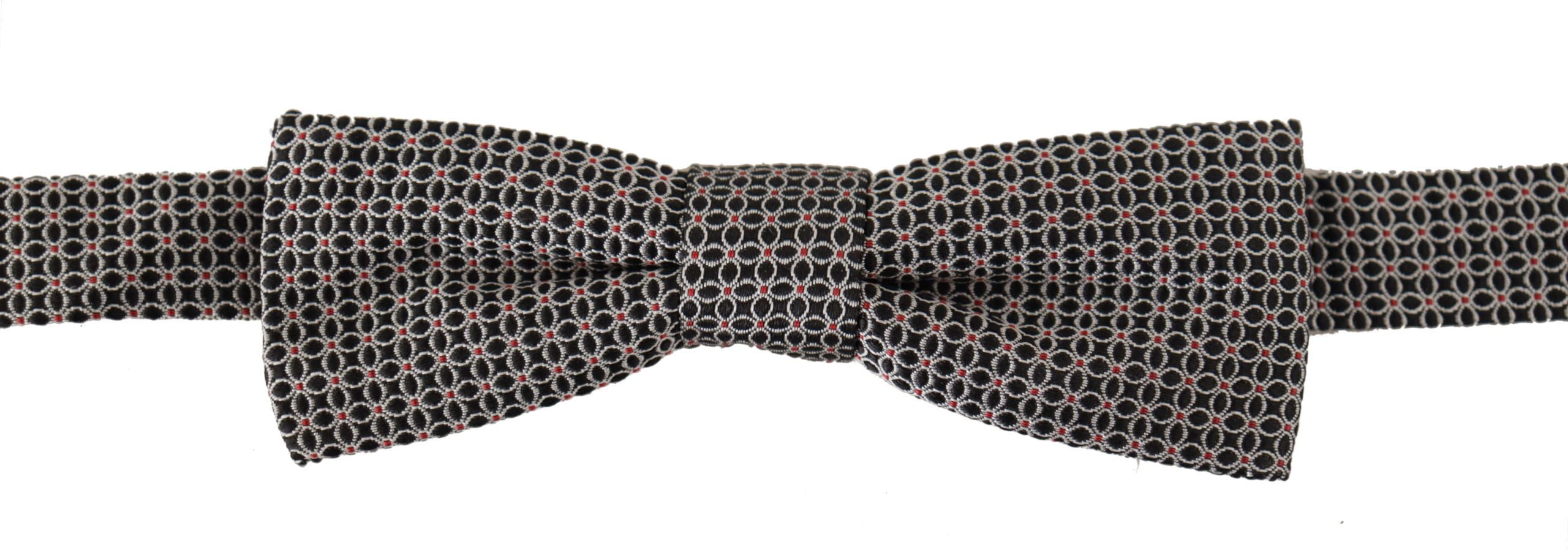 Dolce &amp; Gabbana Black and White Floral Silk Necktie Papillon