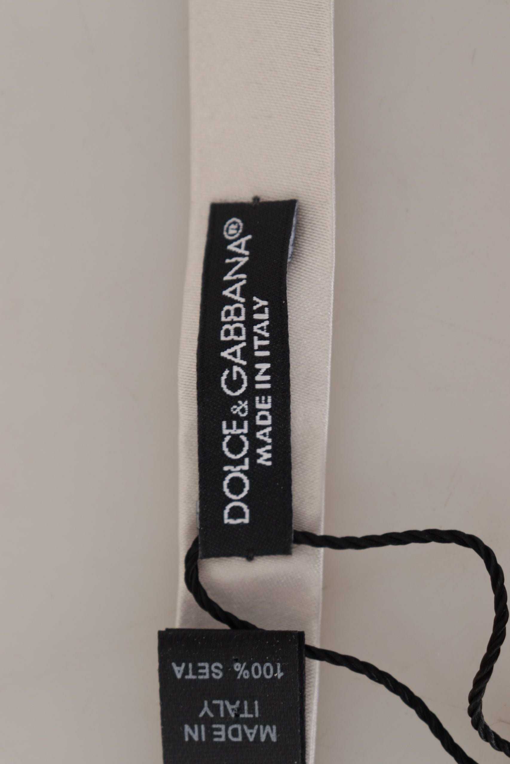 Dolce &amp; Gabbana Gray 100% Silk Adjustable Neck Papillon Tie