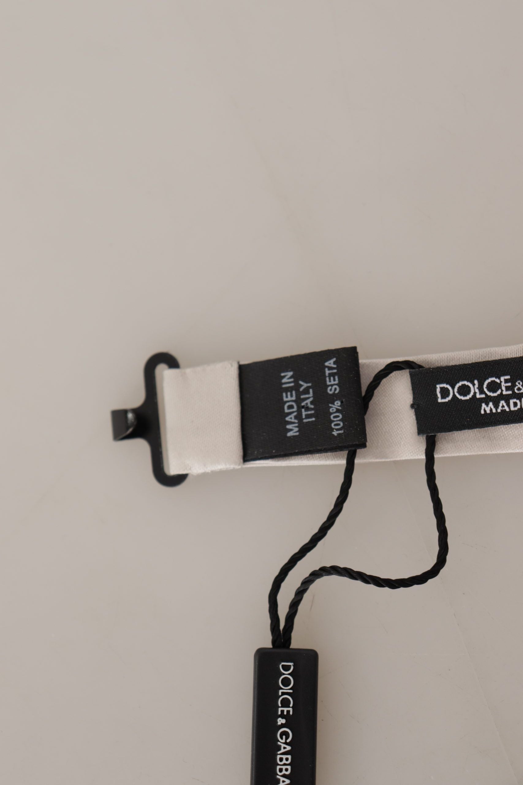 Dolce &amp; Gabbana Gray 100% Silk Adjustable Neck Papillon Tie