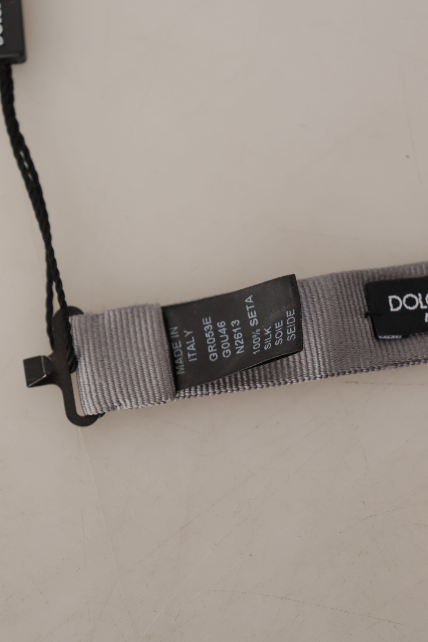 Dolce &amp; Gabbana Gray 100% Silk Adjustable Neck Papillon Tie