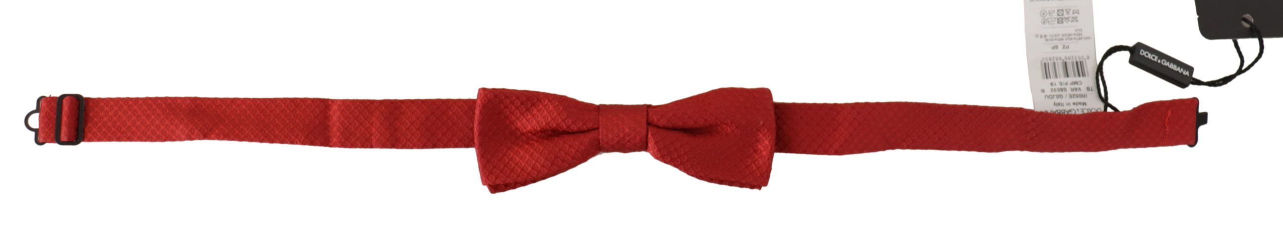 Dolce &amp; Gabbana Red Adjustable Papillon Tie in 100% Silk