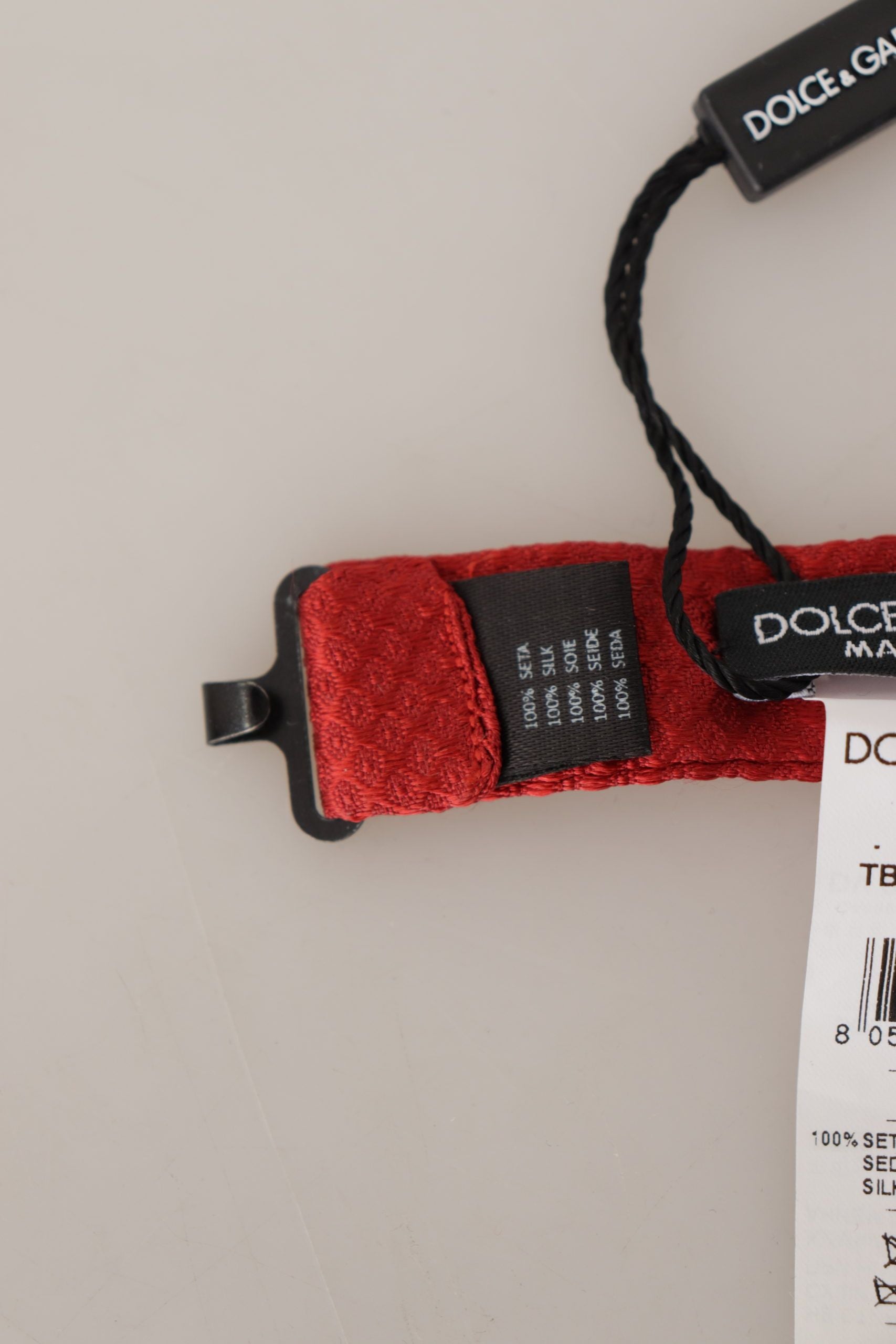 Dolce & Gabbana Rote verstellbare Papillon-Krawatte aus 100% Seide