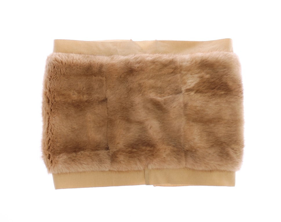Dolce &amp; Gabbana Beige MINK Fur Scarf Foulard Neck Wrap
