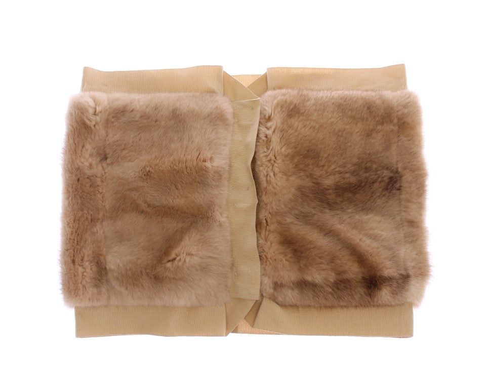 Dolce &amp; Gabbana Beige MINK Fur Scarf Foulard Neck Wrap