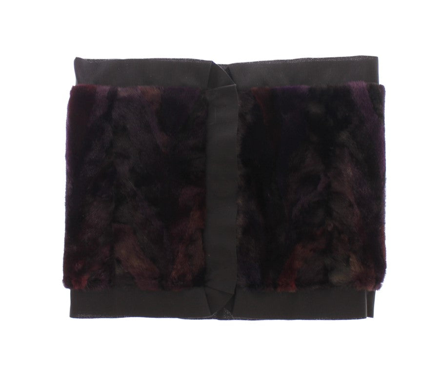 Dolce &amp; Gabbana Purple MINK Fur Scarf Foulard Neck Wrap