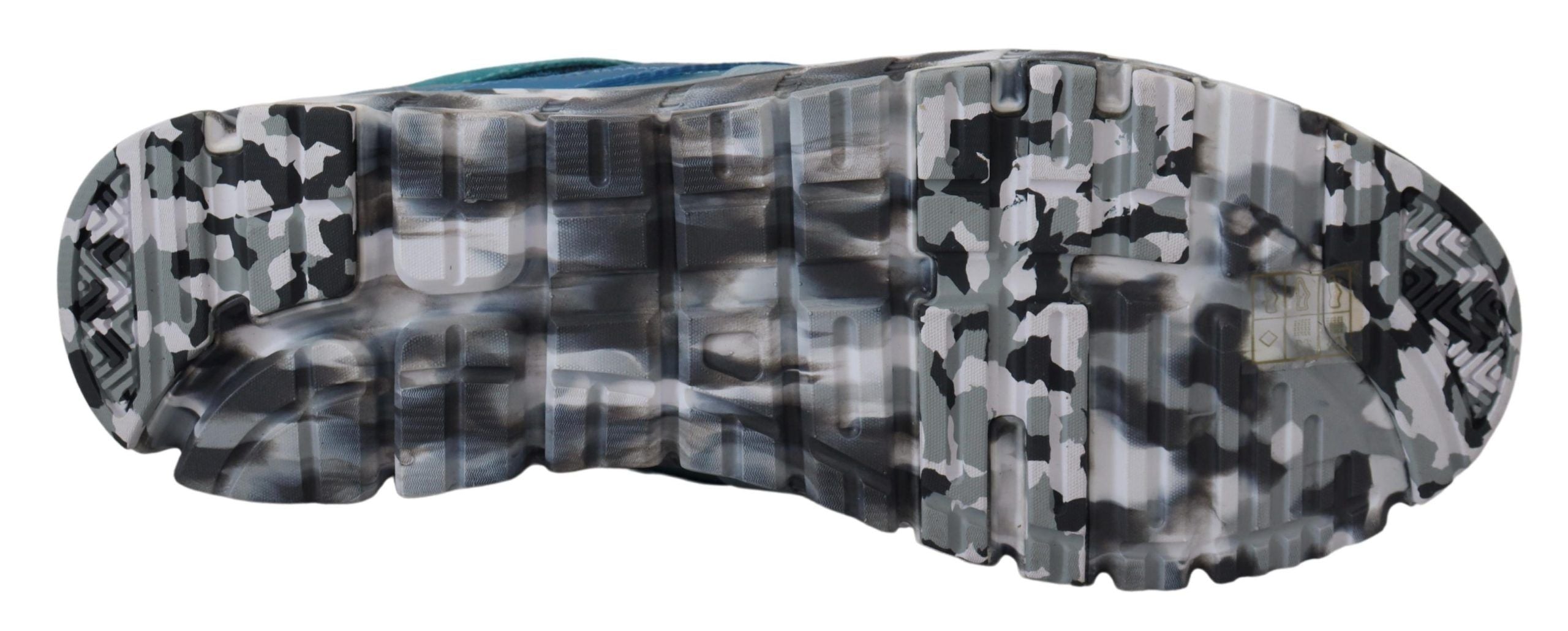 Dolce & Gabbana Blaue graue Leder Sport Low Top Turnschuhe