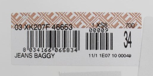 Acht Blaue Waschung Baumwolle Baggy Loose Fit Jeans