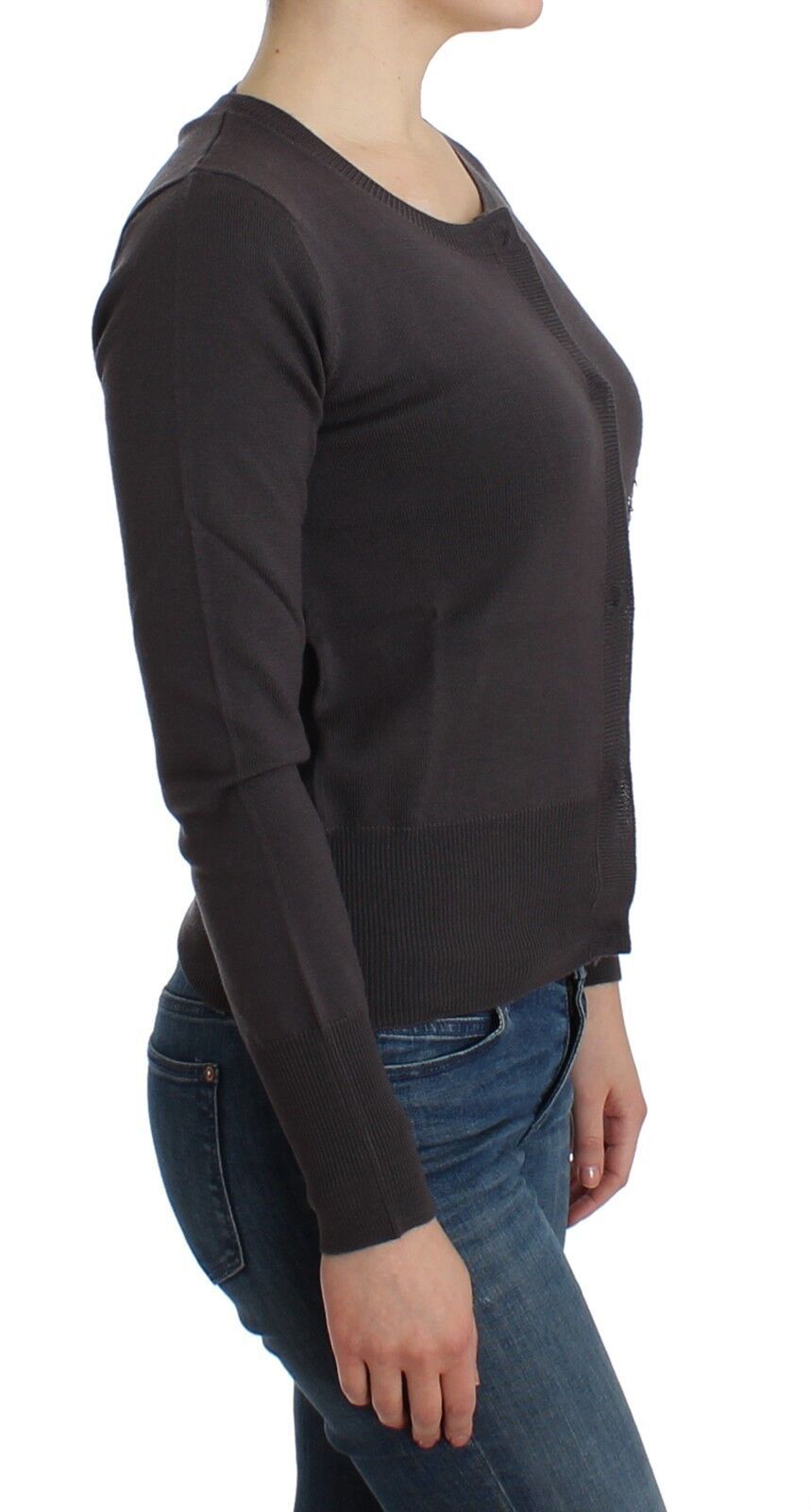 John Galliano Purple Wool Sequin Cardigan Sweater