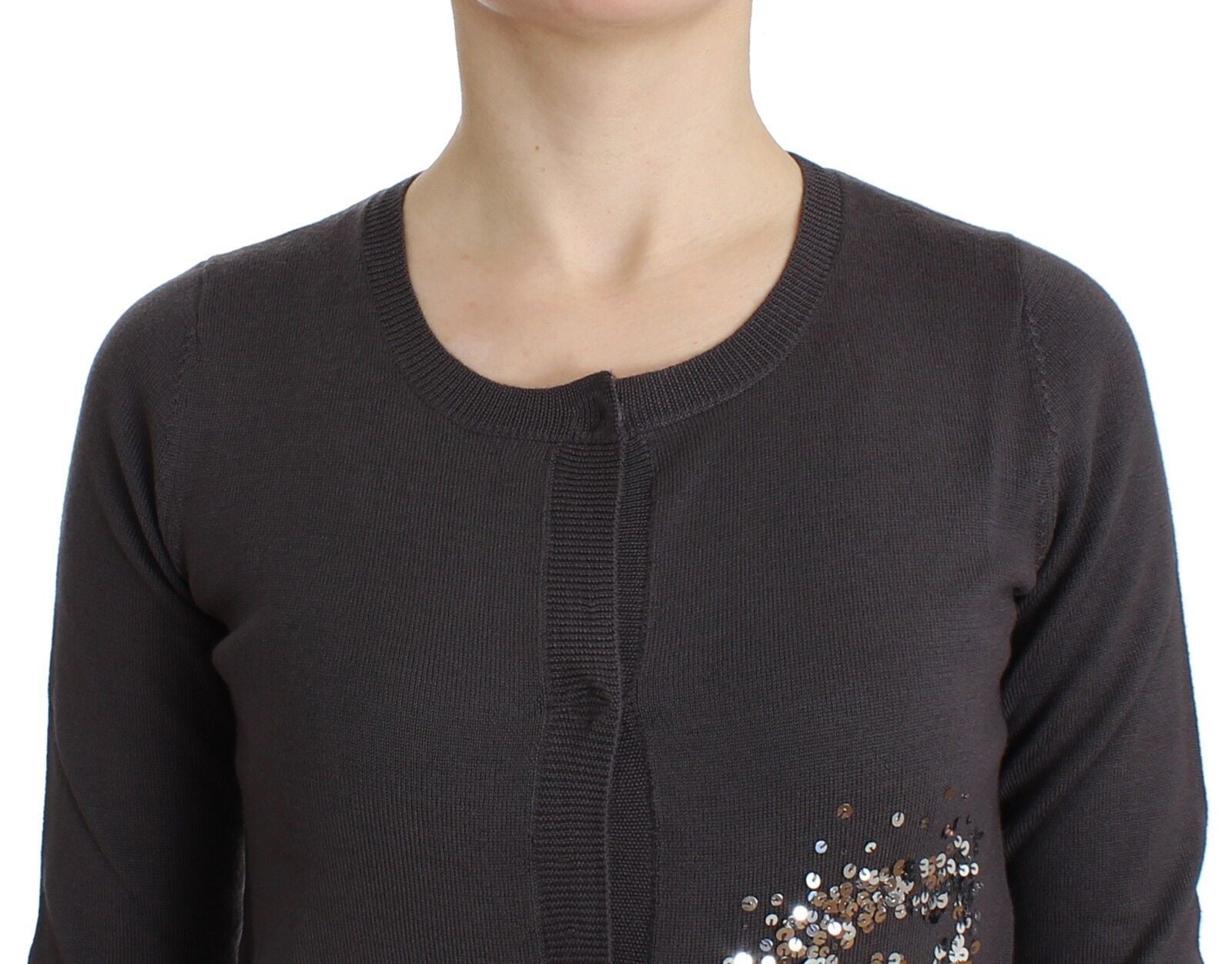 John Galliano Purple Wool Sequin Cardigan Sweater