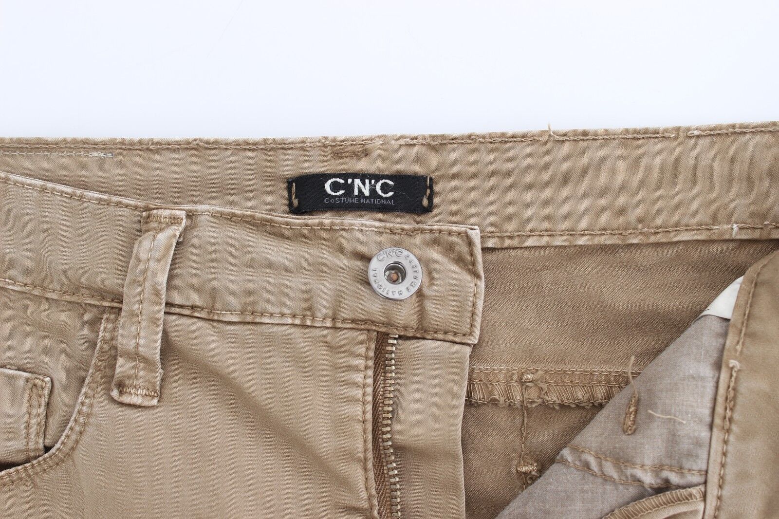 Costume National Beige Geradbeinige Denim-Hose Stretch-Jeans