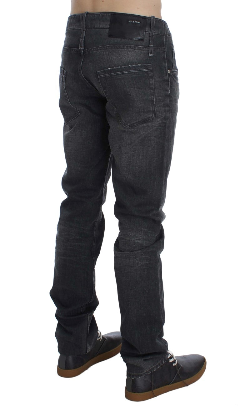 Eight Grey Cotton Regular Low Fit Jeans