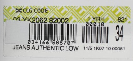 Acht Graue Baumwolle Regular Low Fit Jeans