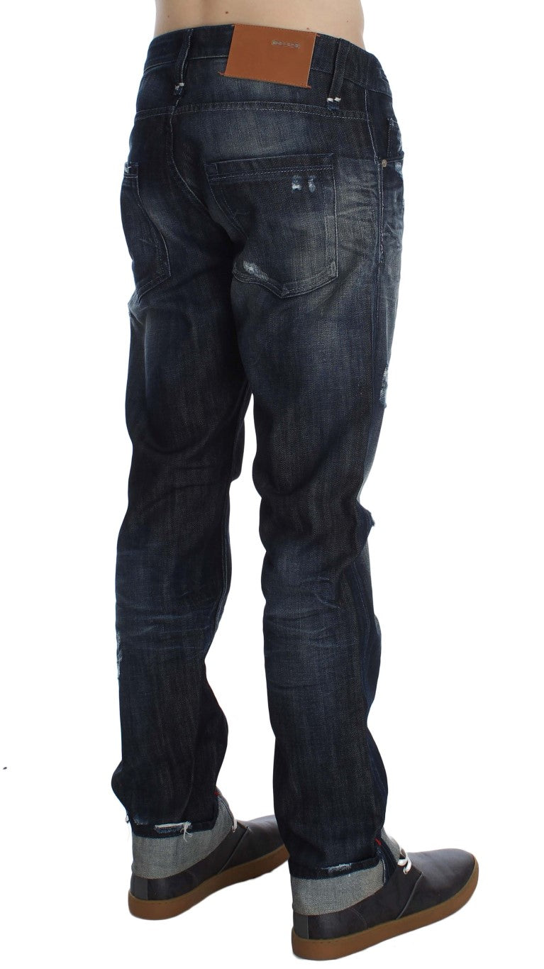 Eight Blue Cotton Regular Straight Fit Jeans