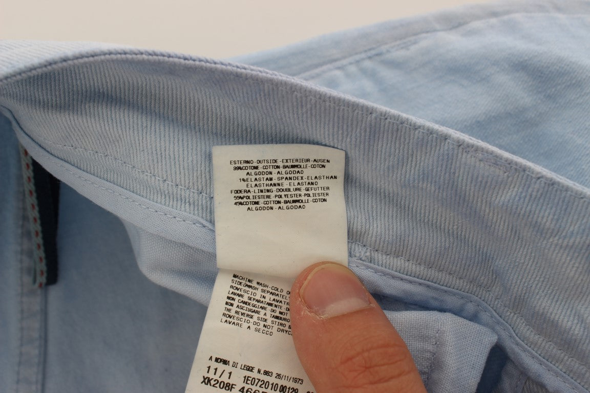 Eight blue cotton stretch low-waist jeans