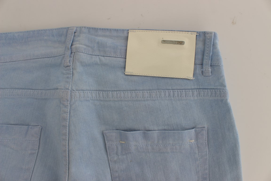 Eight blue cotton stretch low-waist jeans
