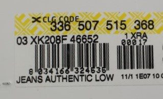 Eight blue cotton stretch low-waist jeans