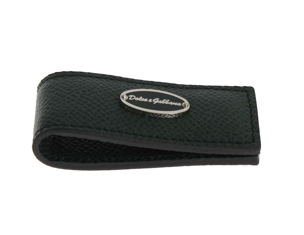 Dolce &amp; Gabbana magnetic money clip in green leather
