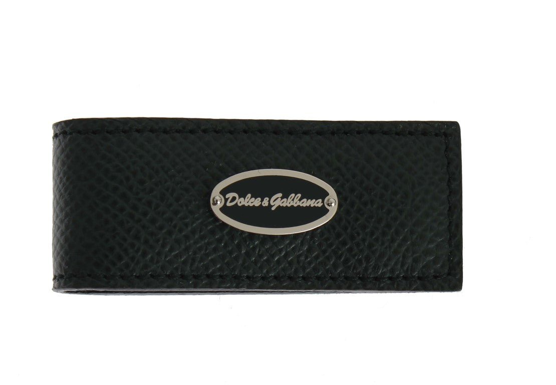 Dolce &amp; Gabbana magnetic money clip in green leather