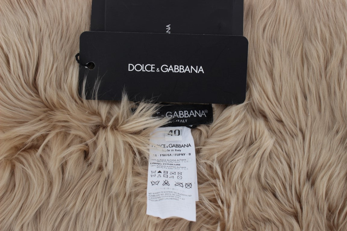 Dolce & Gabbana Beige Alpaka-Kragenschal