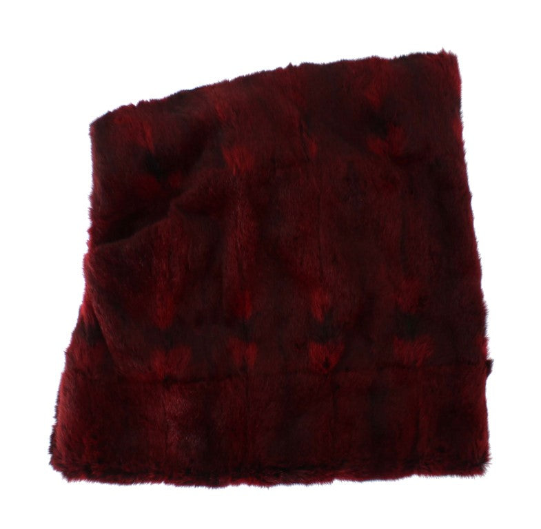 Dolce &amp; Gabbana Bordeaux Hamster Fur Crochet Hood Scarf Hat