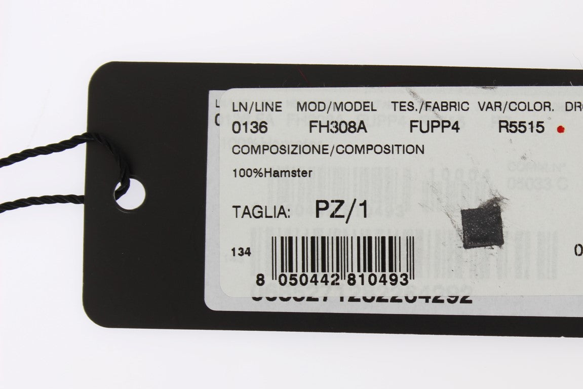 Dolce &amp; Gabbana Bordeaux Hamster Fur Crochet Hood Scarf Hat