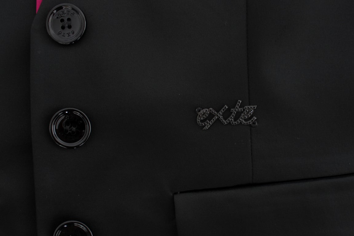 Exte Schwarz Rosa Zweiteiliger Anzug Rock &amp