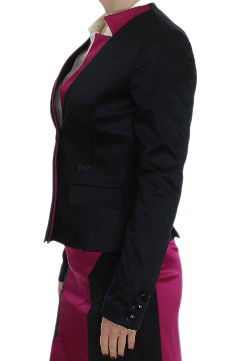 Exte Schwarz-Rosa Stretch Blazer Jacke