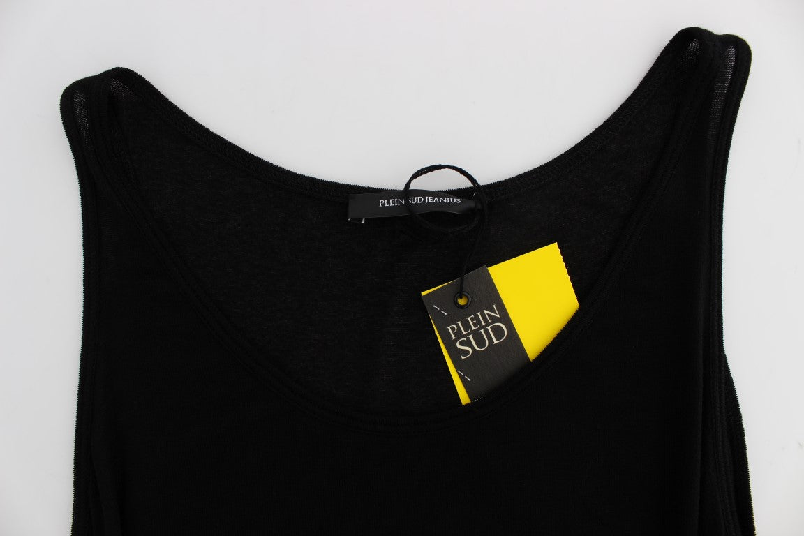 PLEIN SUD Siyah kolsuz streç bluz
