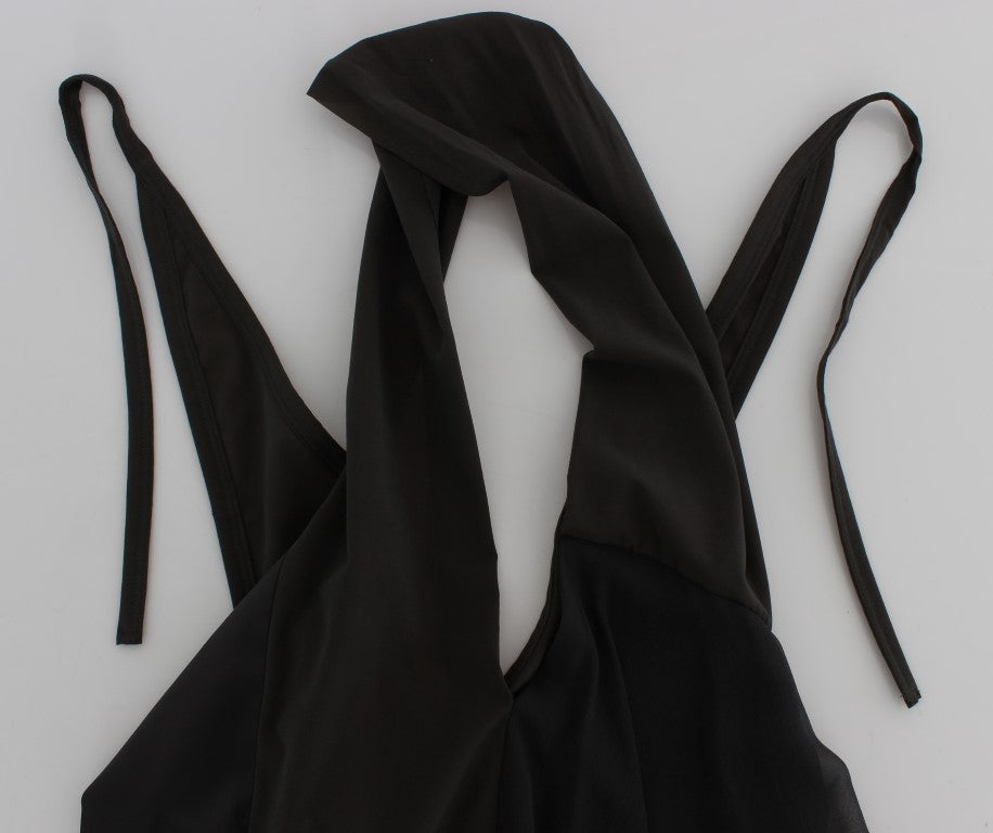 CORA GROPPO Gri-mavi streç bluz üst