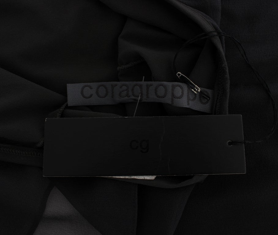 CORA GROPPO Gri-mavi streç bluz üst