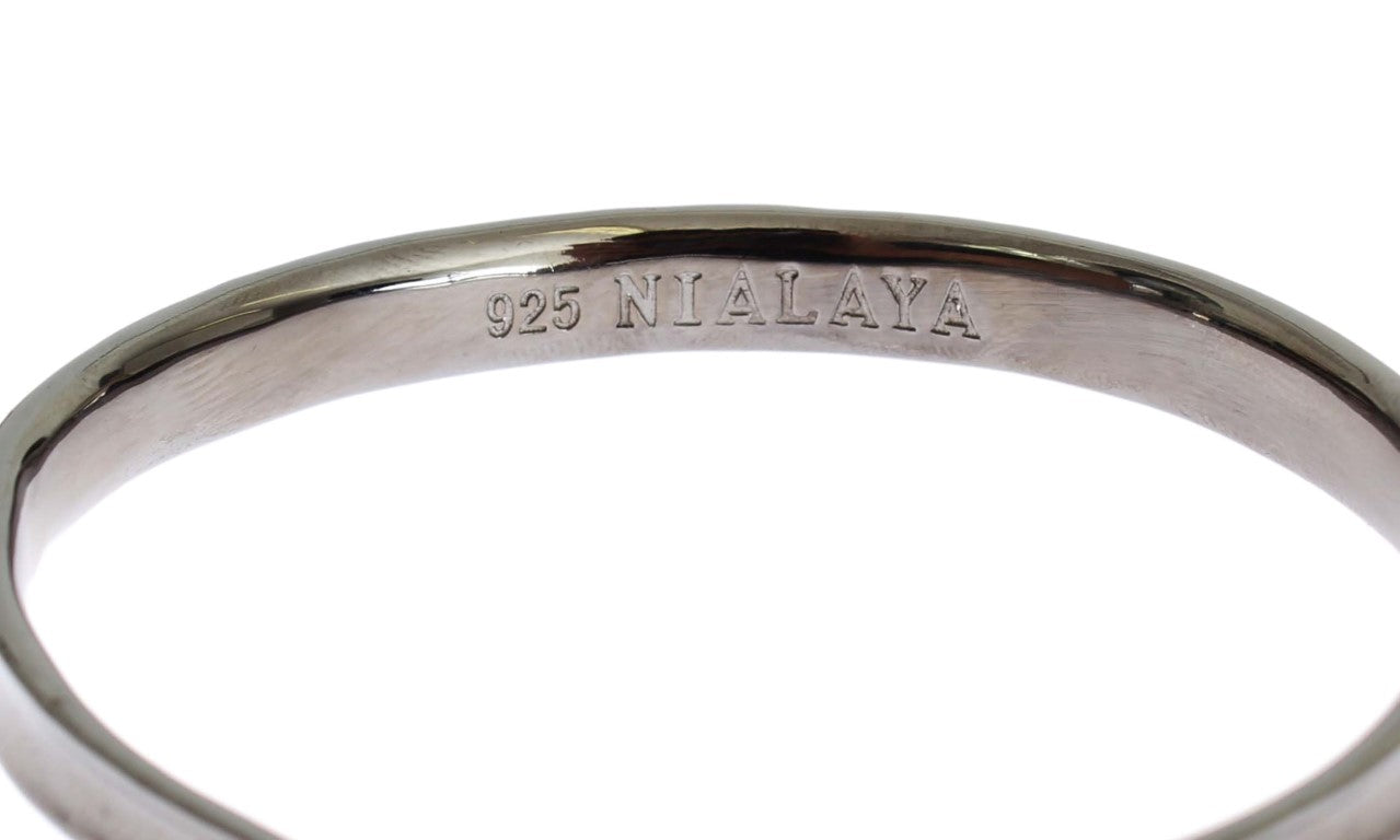 Nialaya Grauer Rhodium 925 Silber-Armreif