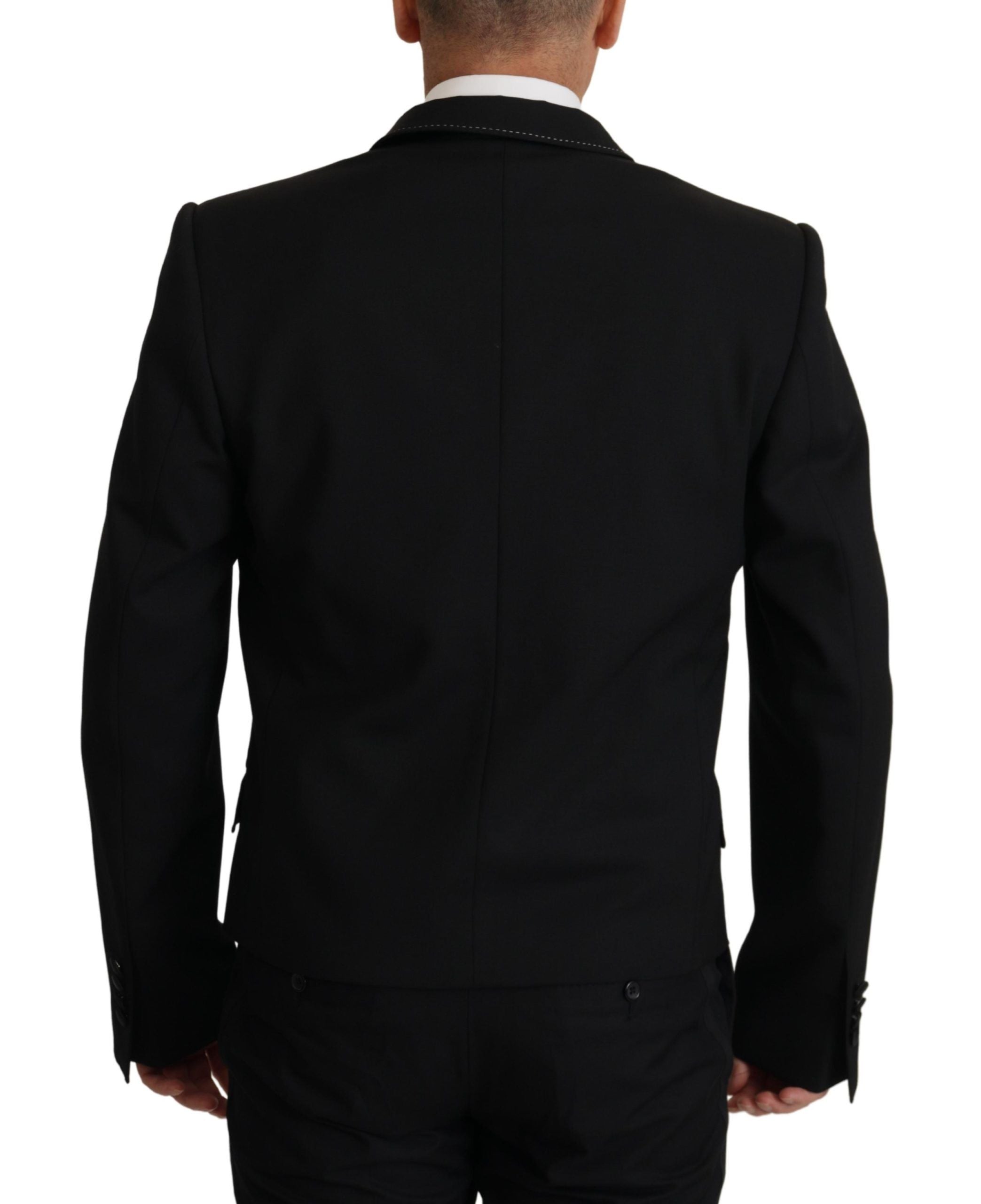 Dolce &amp; Gabbana Black Double Breasted Coat Blazer Jacket