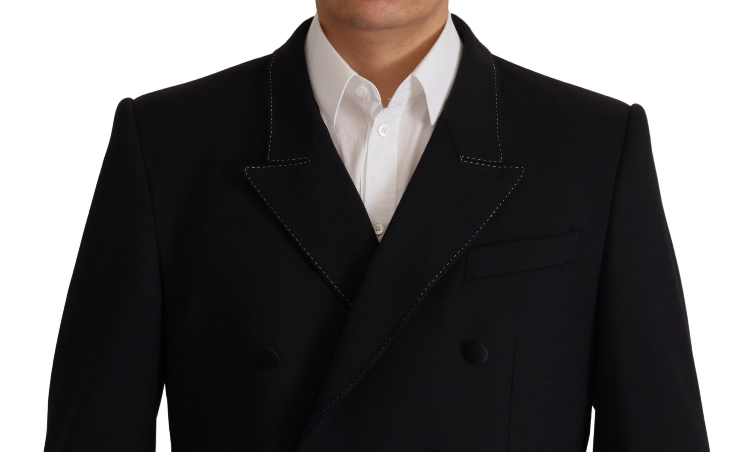 Dolce & Gabbana Schwarzer doppelreihiger Mantel Blazer Jacke