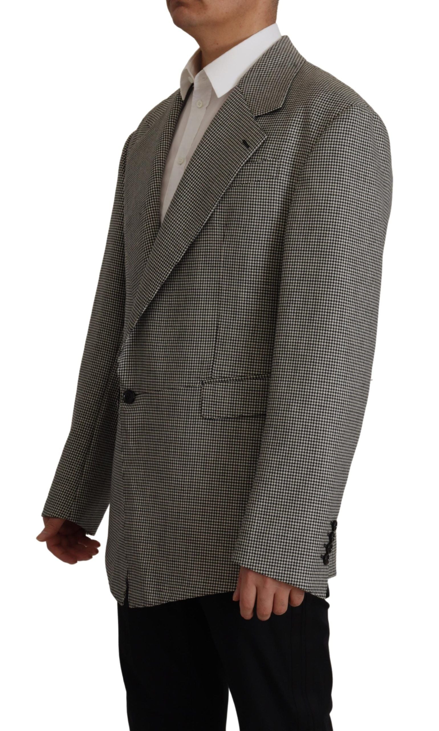 Dolce &amp; Gabbana Grey Checked Single-Breasted Jacket Blazer