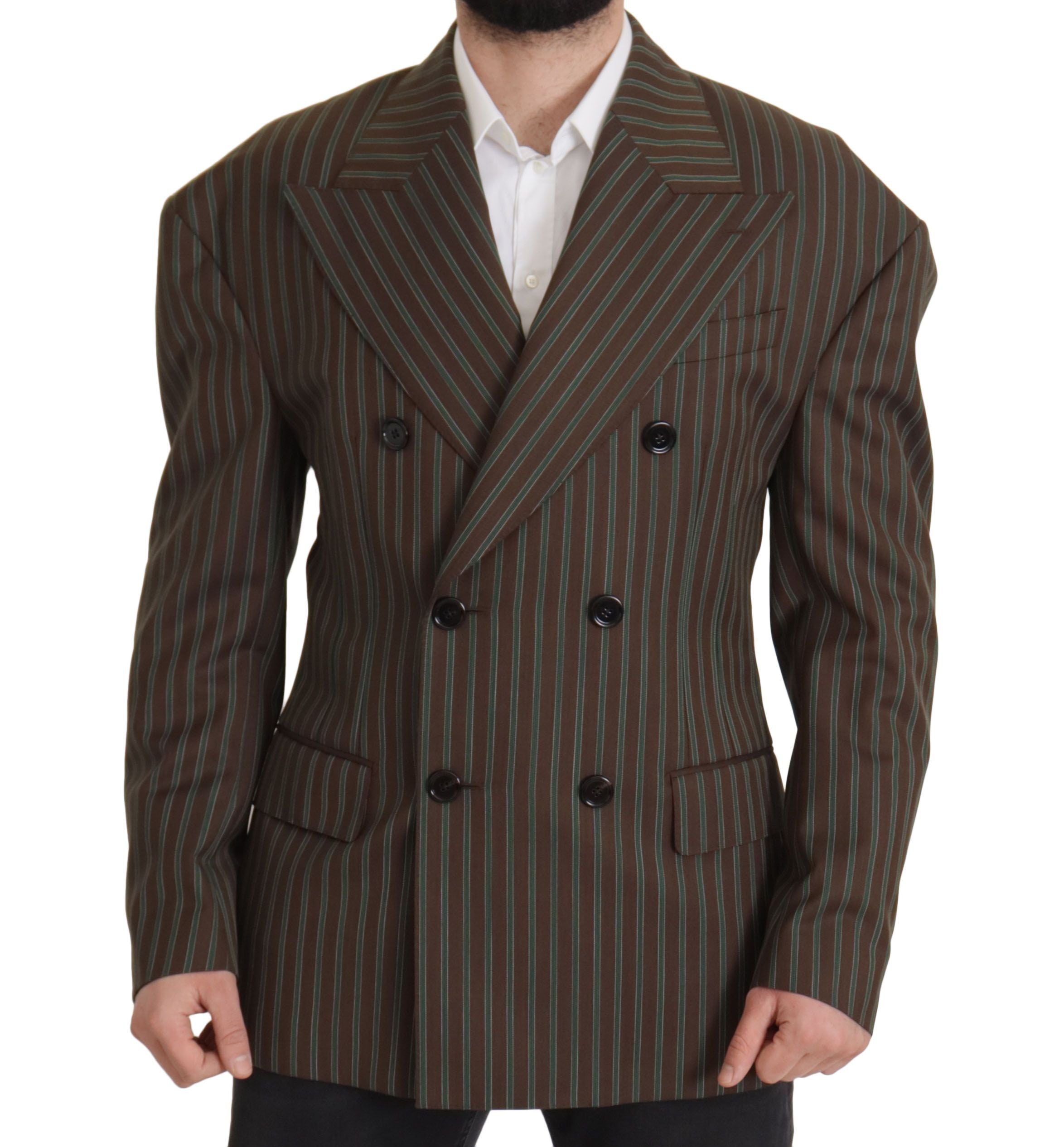 Dolce &amp; Gabbana Multicolor striped double-breasted blazer