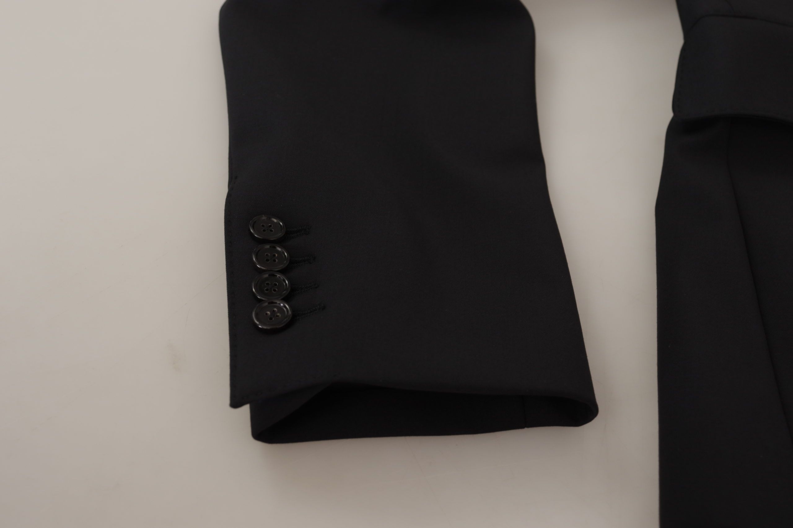 Dolce & Gabbana Schwarzer Wollmantel einreihig Männer Blazer