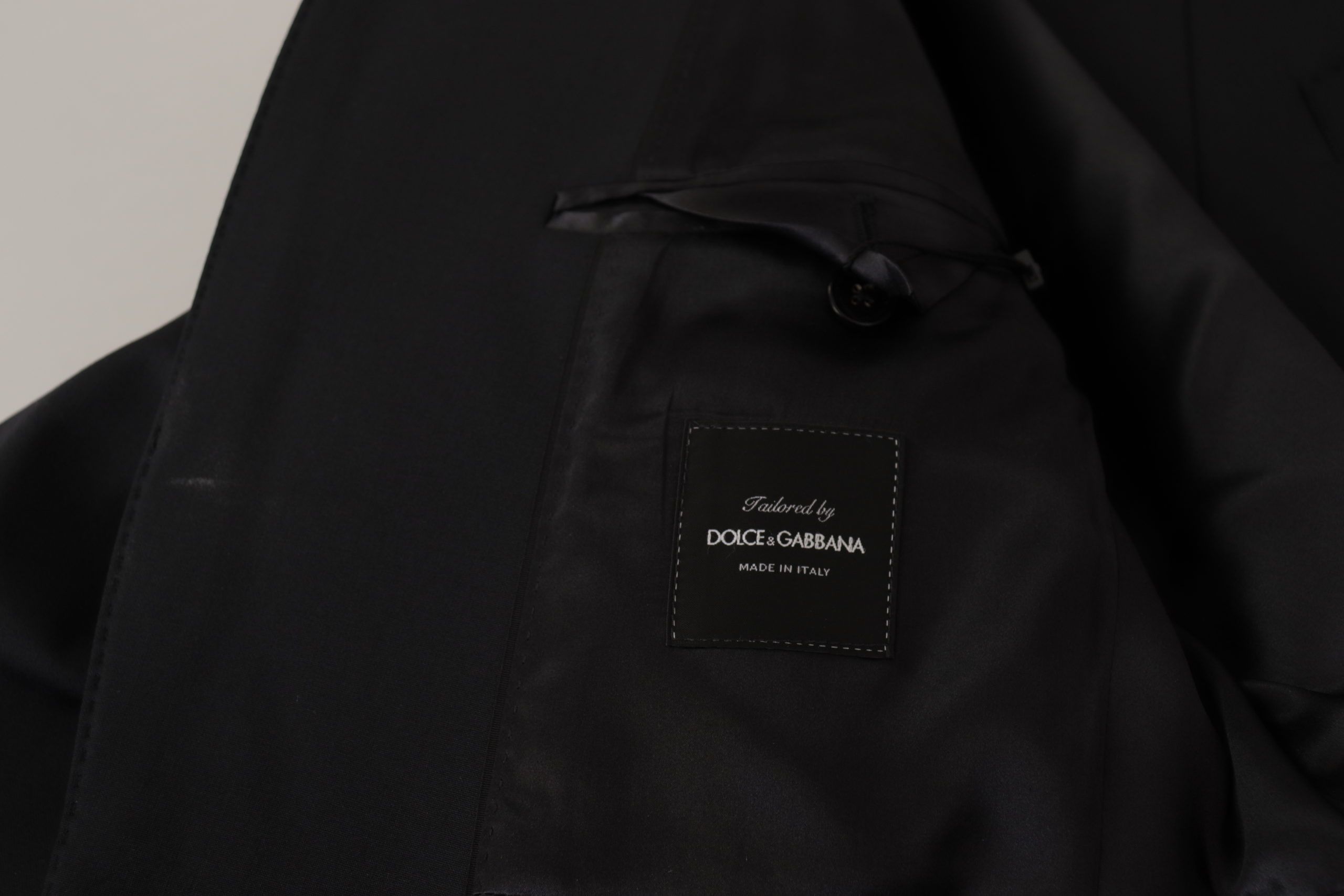 Dolce & Gabbana Schwarzer Wollmantel einreihig Männer Blazer