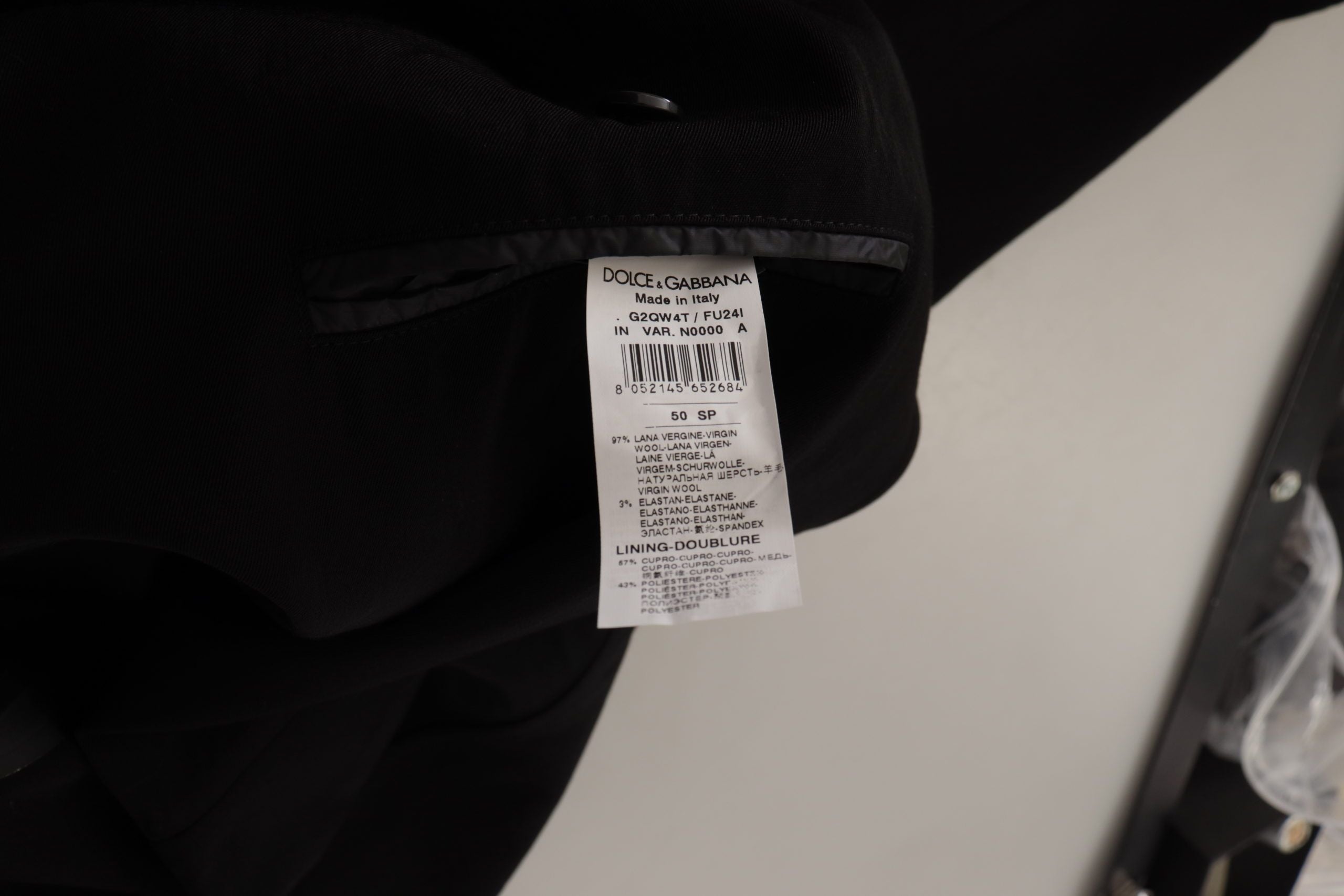 Dolce &amp; Gabbana Black Single-Breasted Wool Coat Blazer