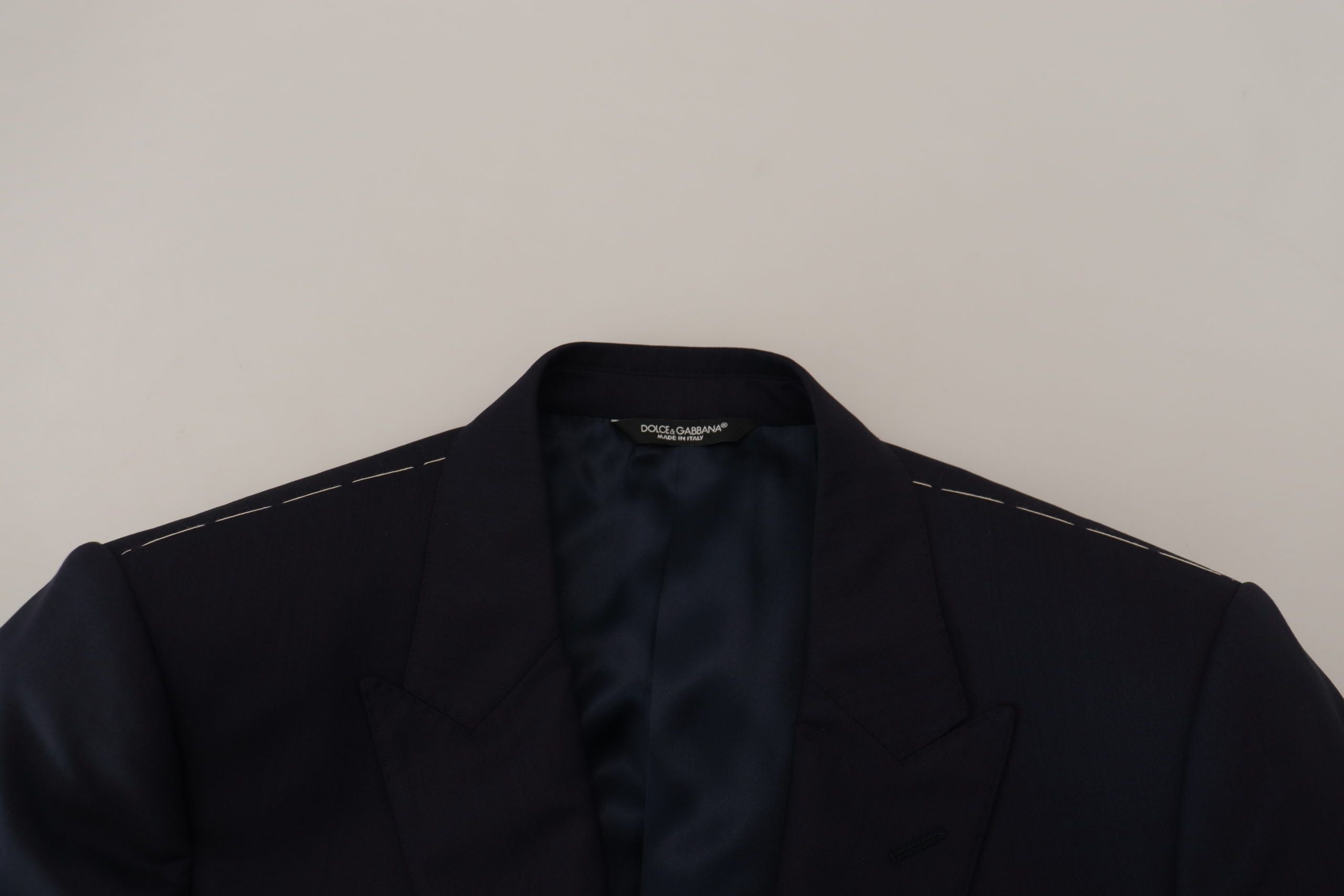 Dolce &amp; Gabbana Blue Single Breasted Wool Coat Blazer