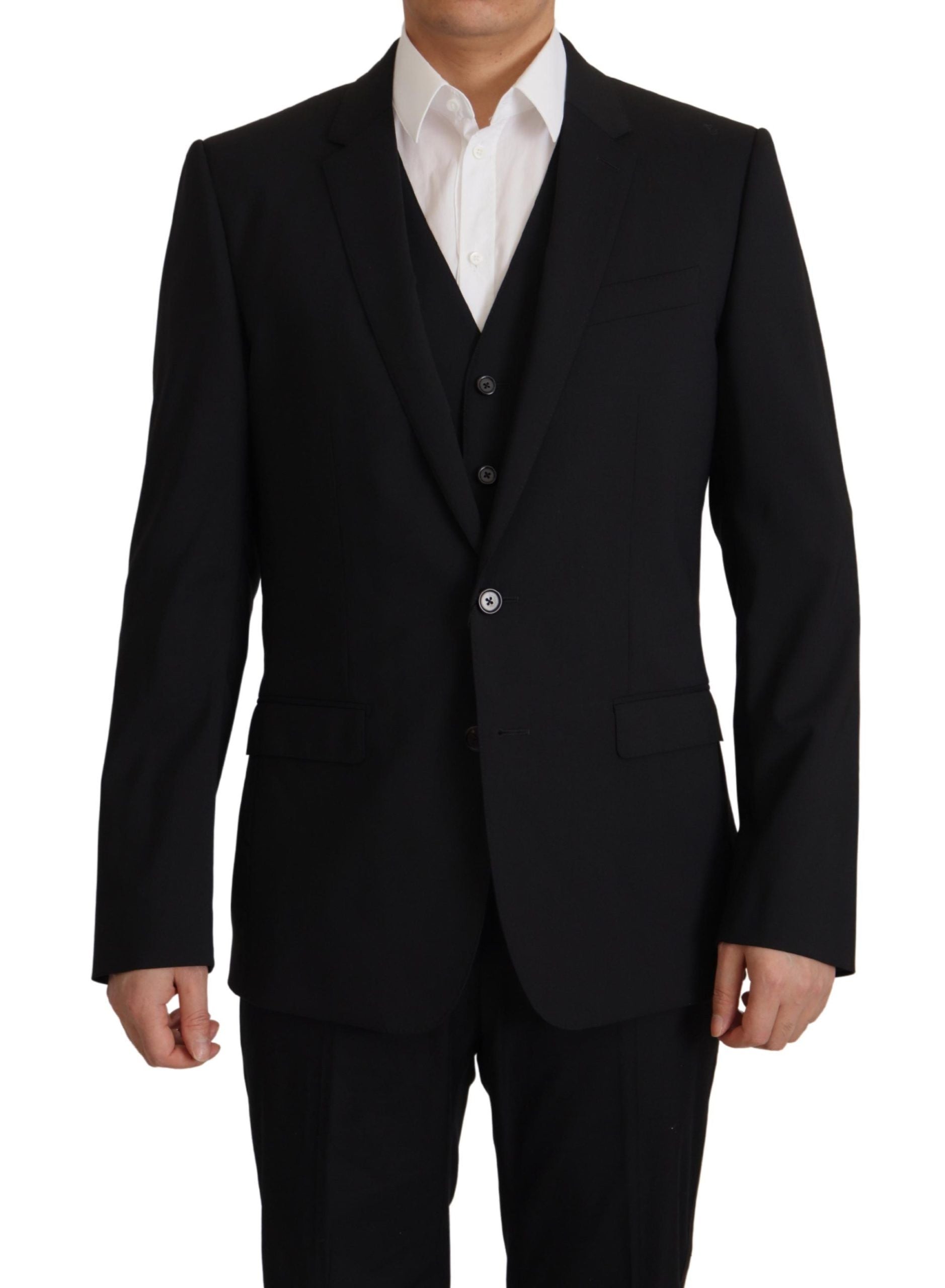 Dolce & Gabbana Schwarze Jacke Weste 2 Stück MARTINI Blazer