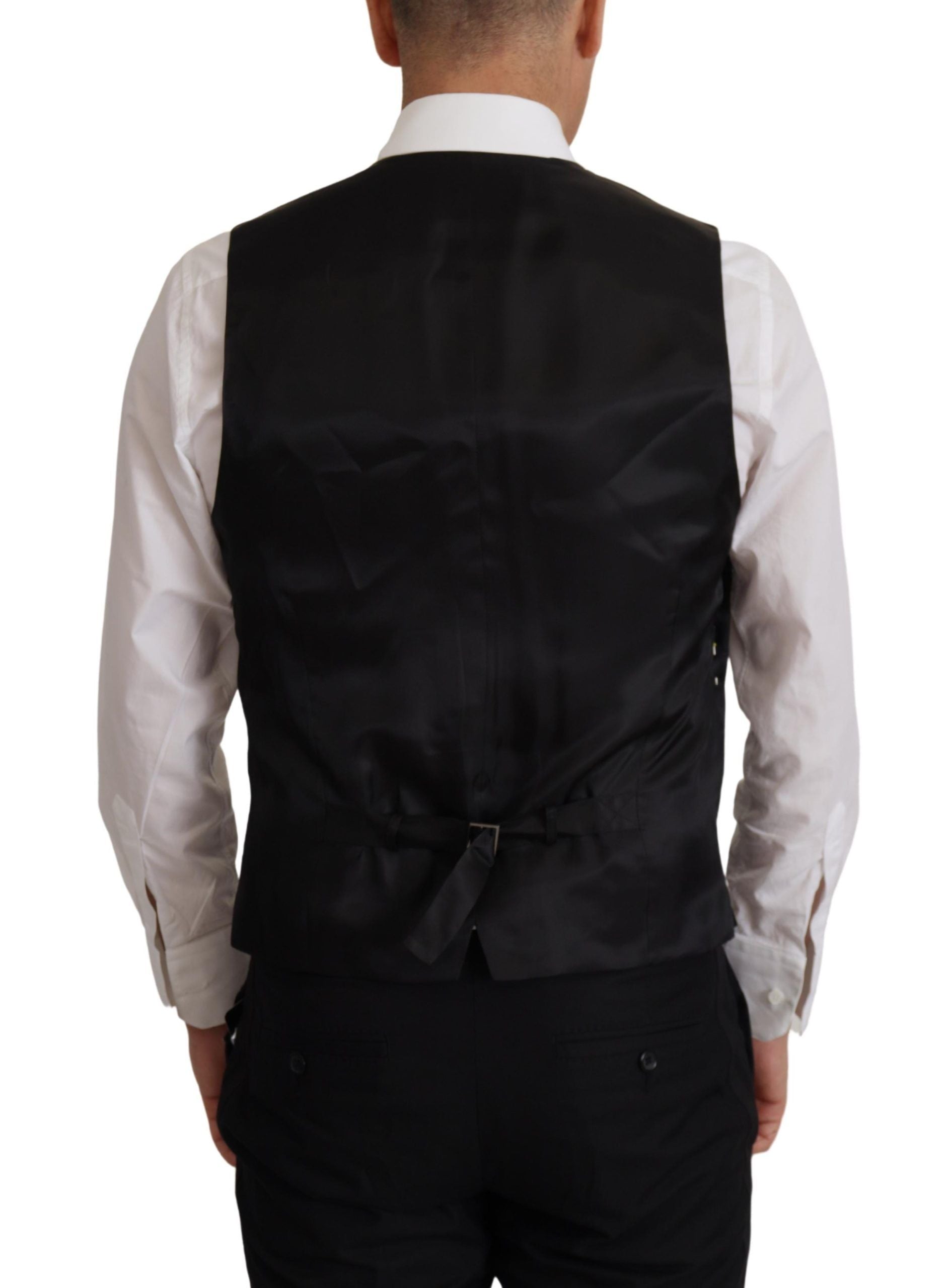 Dolce &amp; Gabbana Black Jacket Vest 2 Pieces MARTINI Blazer