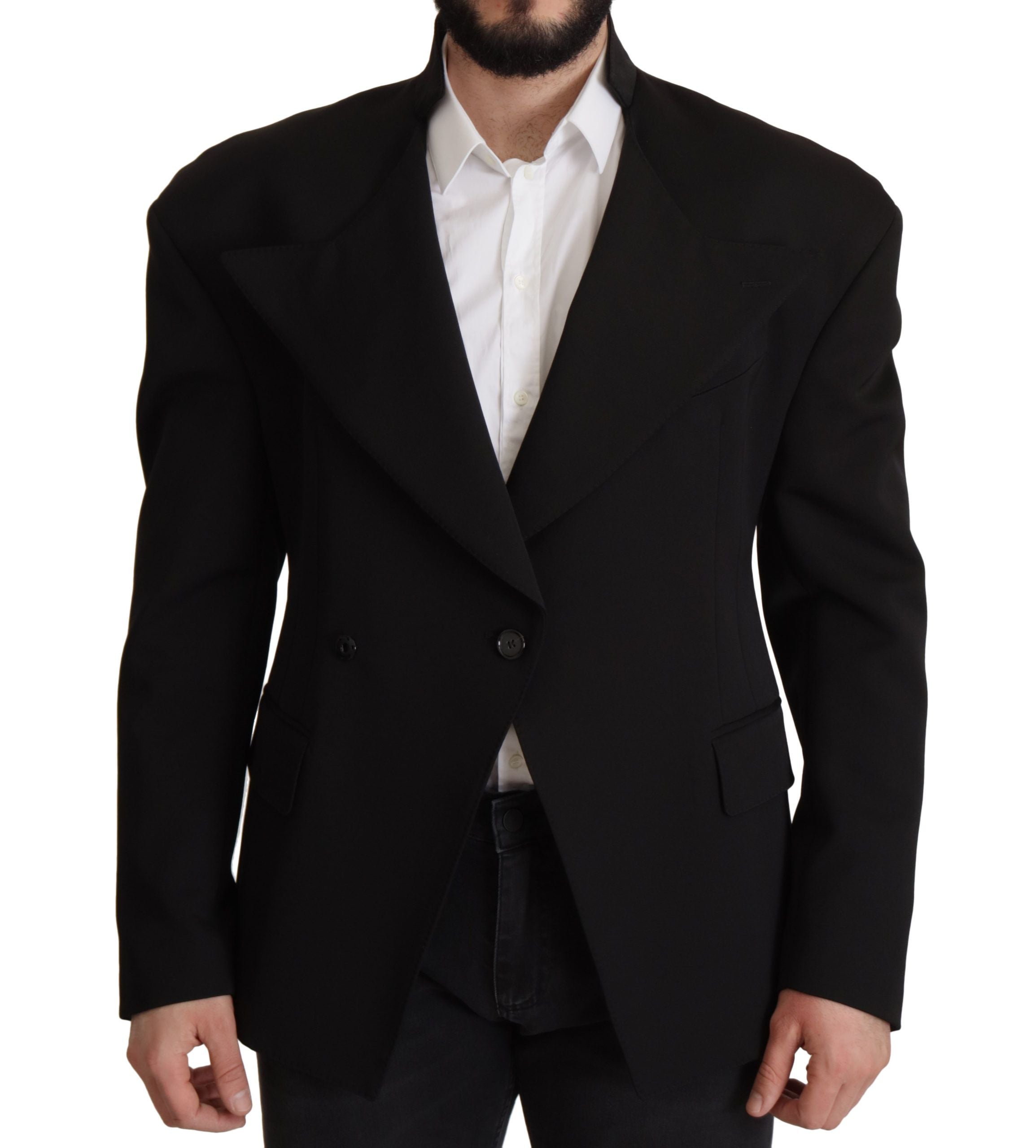 Dolce & Gabbana Schwarze einreihige Wolljacke Blazer