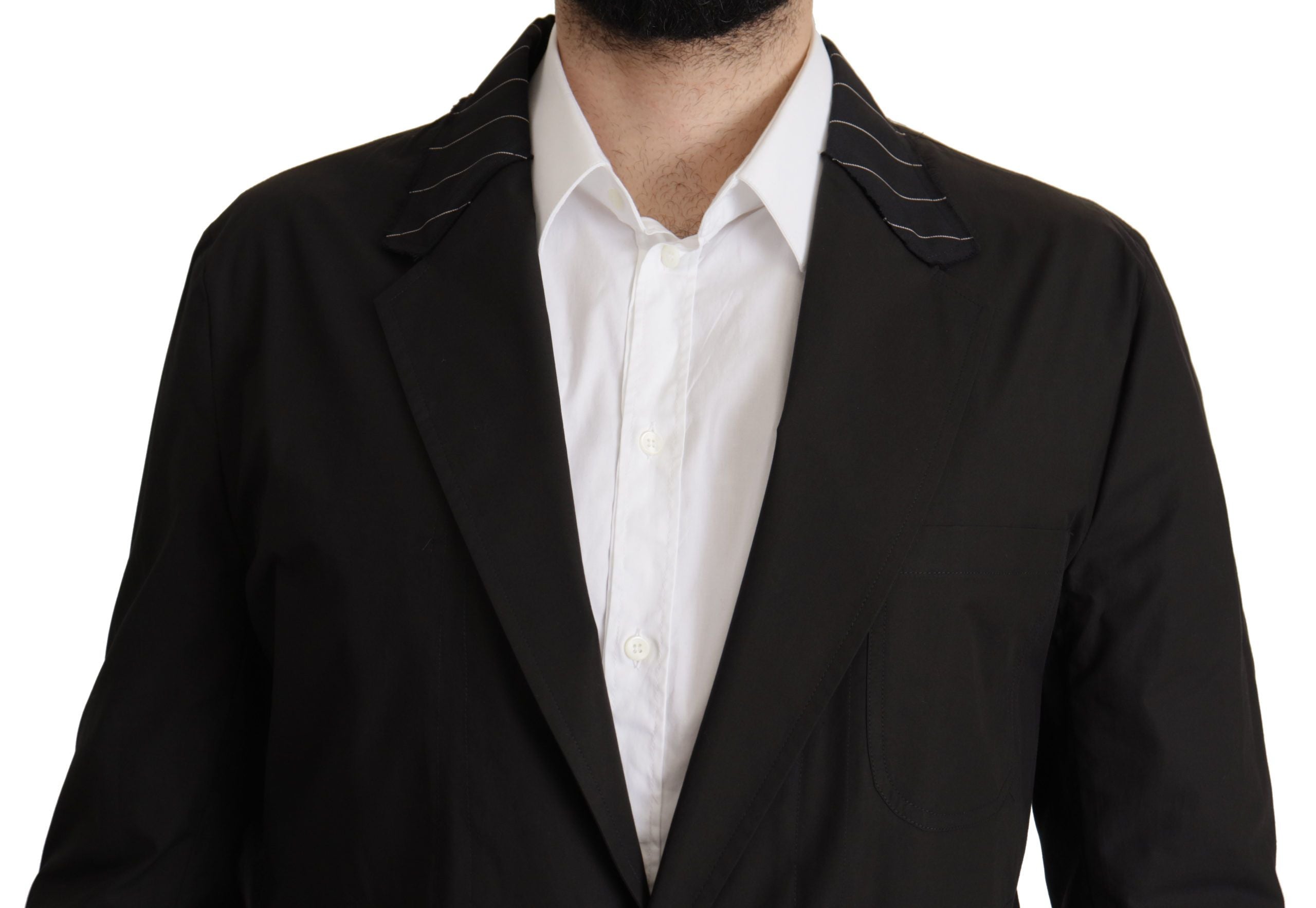 Dolce &amp; Gabbana Black single-breasted cotton blazer jacket