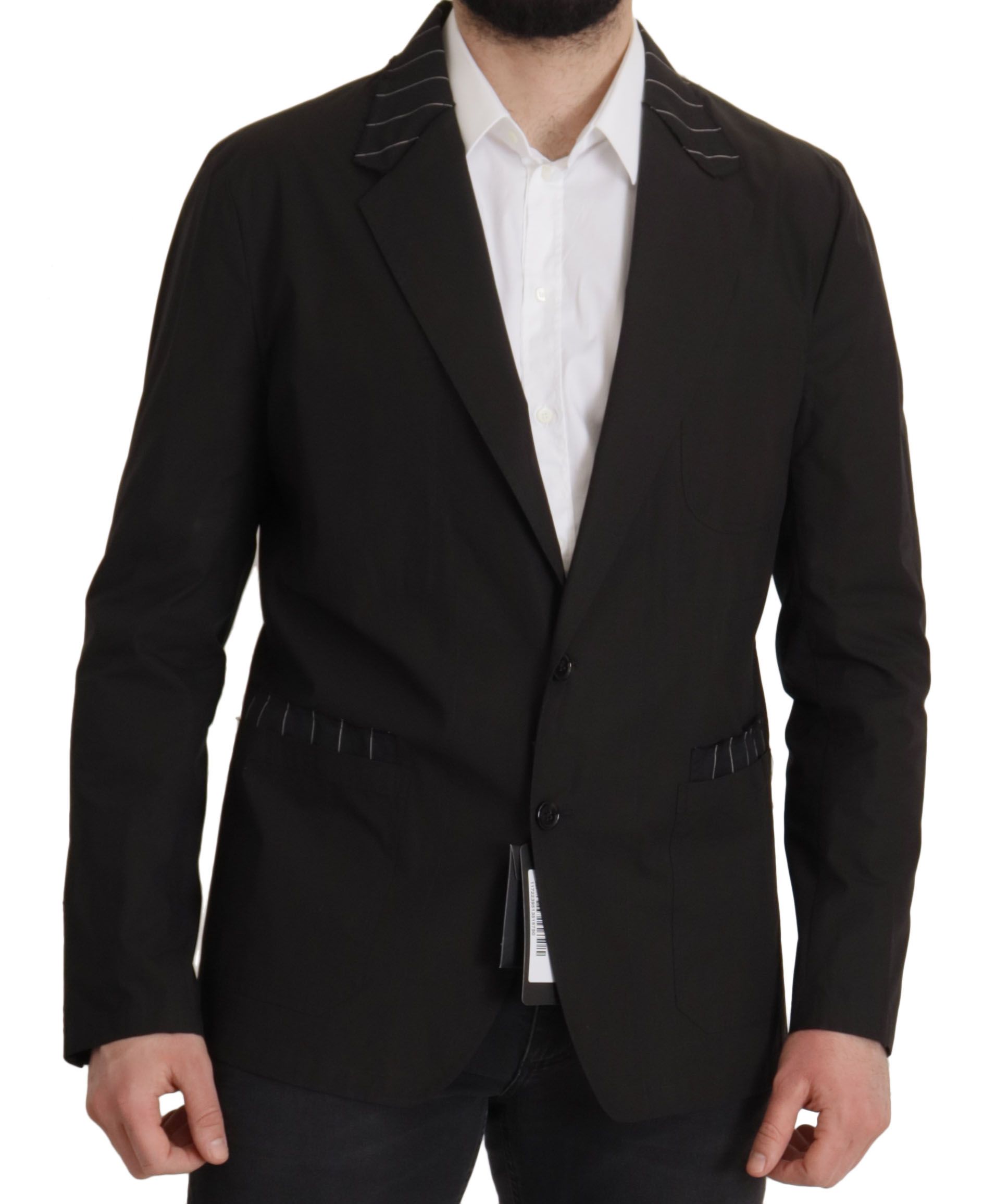 Dolce &amp; Gabbana Black single-breasted cotton blazer jacket