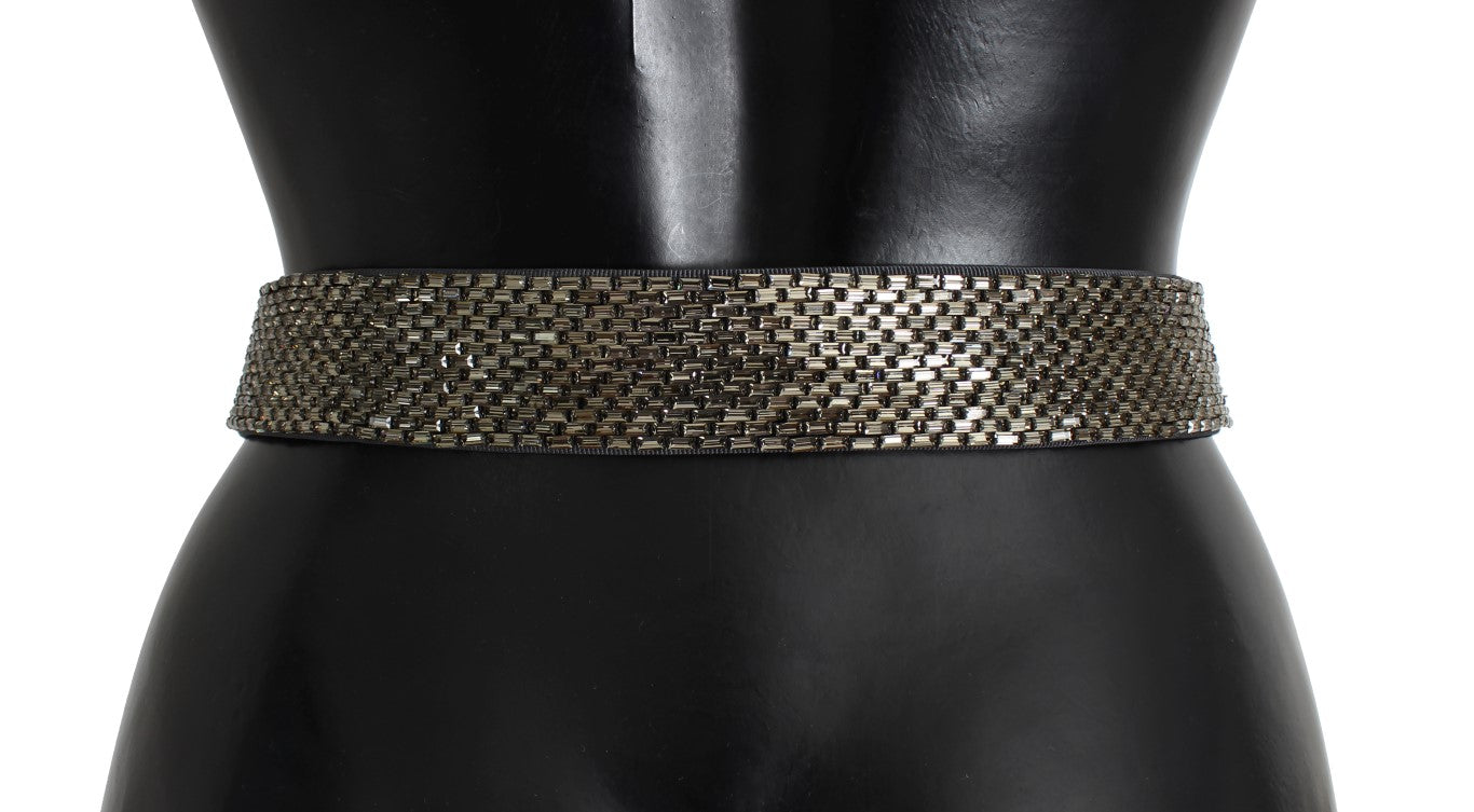 Dolce &amp; Gabbana sequined waist belt with crystal buckle
