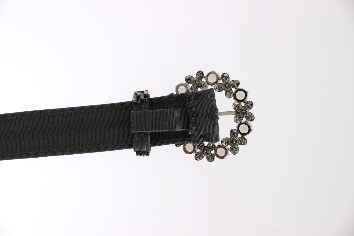 Dolce &amp; Gabbana sequined waist belt with crystal buckle