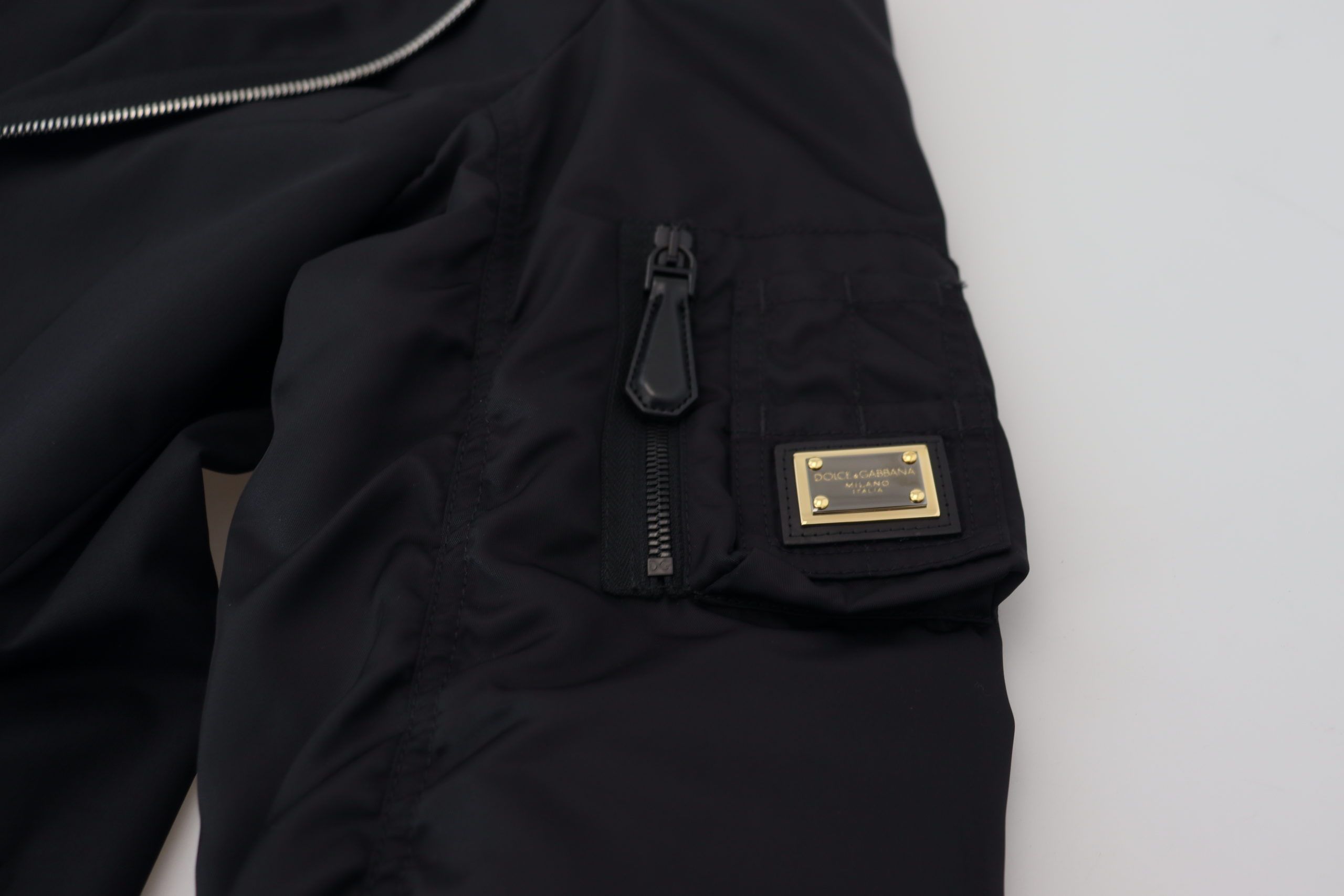 Dolce &amp; Gabbana Black wool long-sleeved full-zip jacket